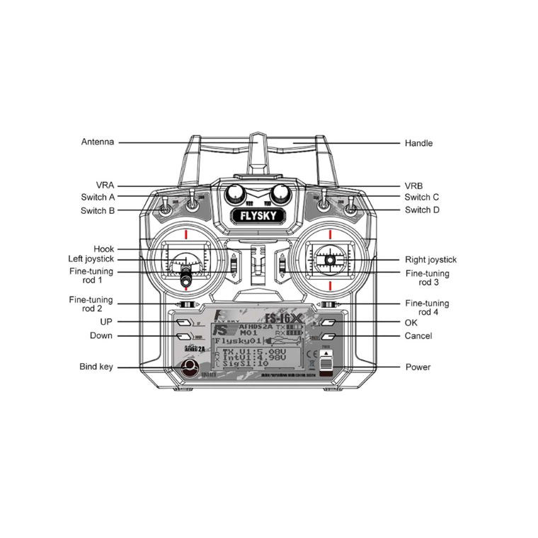 Flysky-transmisor de FS-i6X a control remoto con receptor de FS-IA6B - Imagen 3